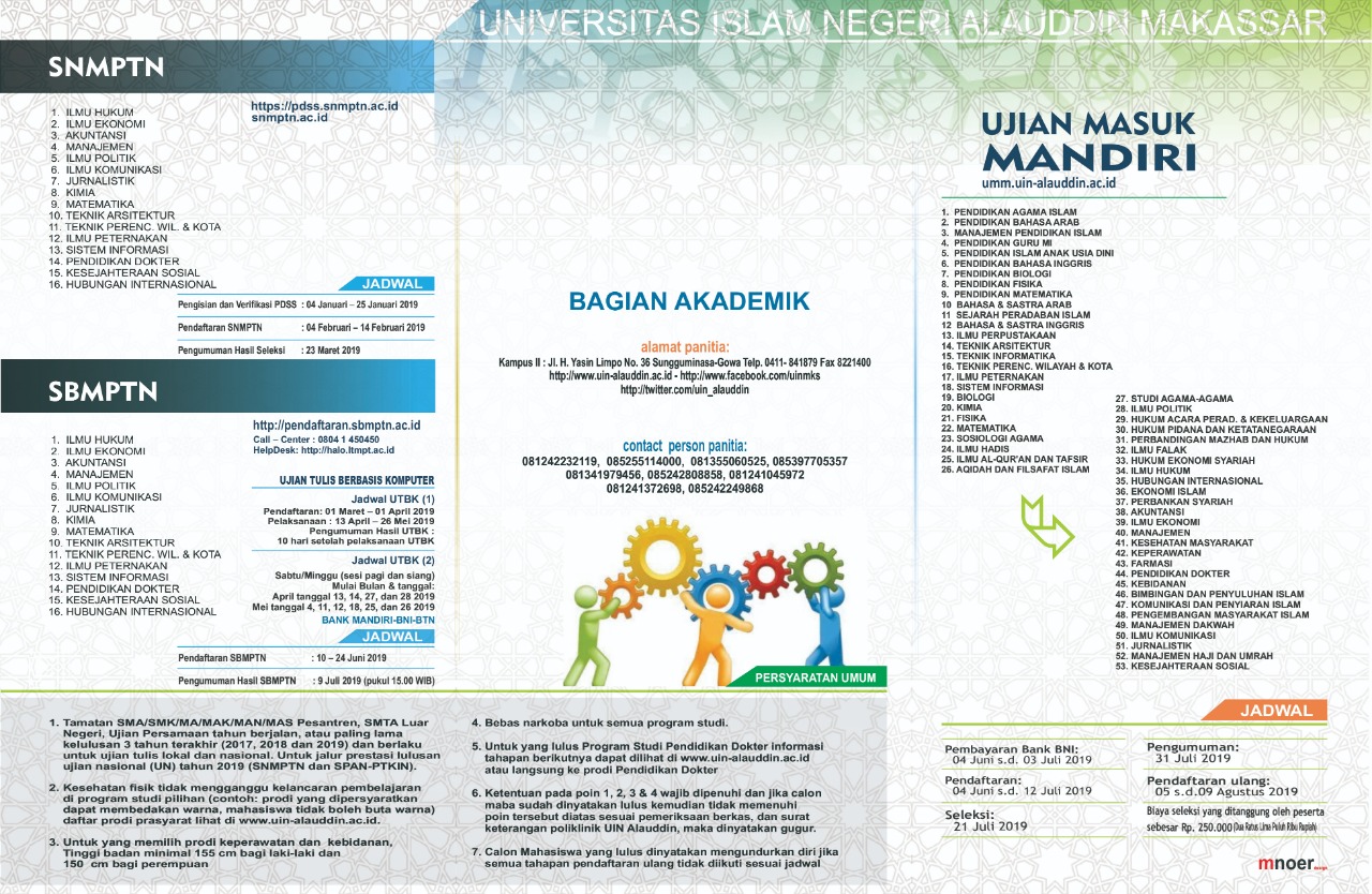 Tahun Akademik 2019/2020, Ini Jumlah Kuota Maba Setiap Prodi di UIN Alauddin